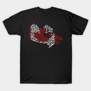 Canada Outline Maze & Labyrinth T-Shirt